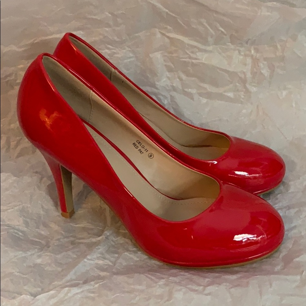 Red Patent Pumps
